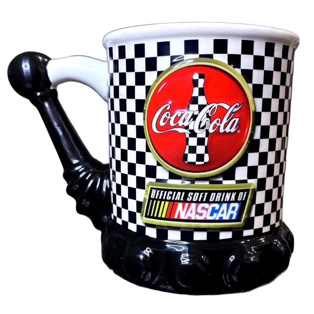 Coca-Cola NASCAR Racing Large Ceramic Mug W/ Shifter Handle *See‎ Description